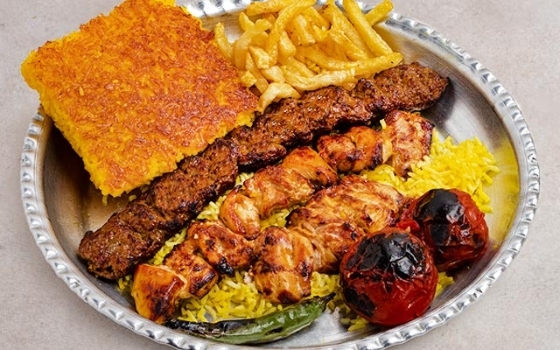 خوراک کباب میکس با جوجه ران