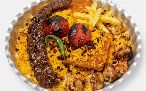 ته چین با کباب میکس جوجه ران