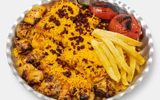 ته چین با جوجه کباب ران