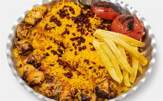 ته چین با جوجه کباب ران