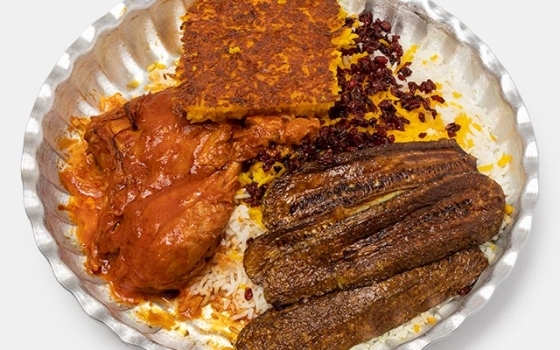 چلو کدو و مرغ
